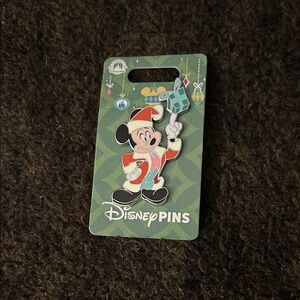 Disney Mickey Mouse Santa Pin - Red and White